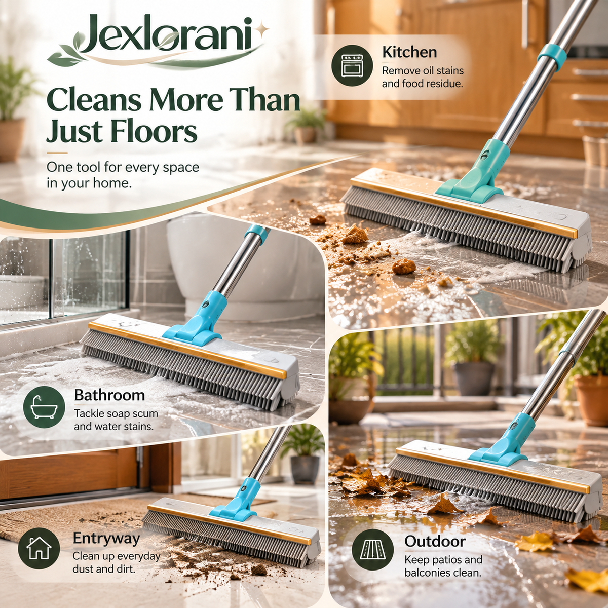 Jexlorani® Dual-Surface Carpet & Floor Cleaning Rake
