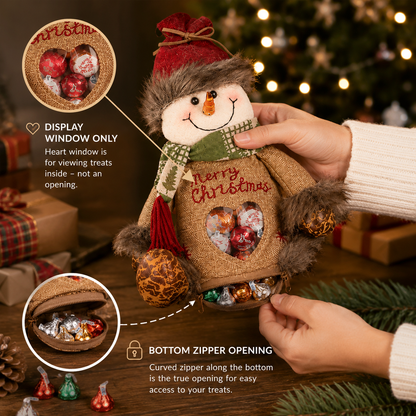 🎉🎅 Jexlorani® Heart-Window Christmas Treat Pockets with Zipper🎁