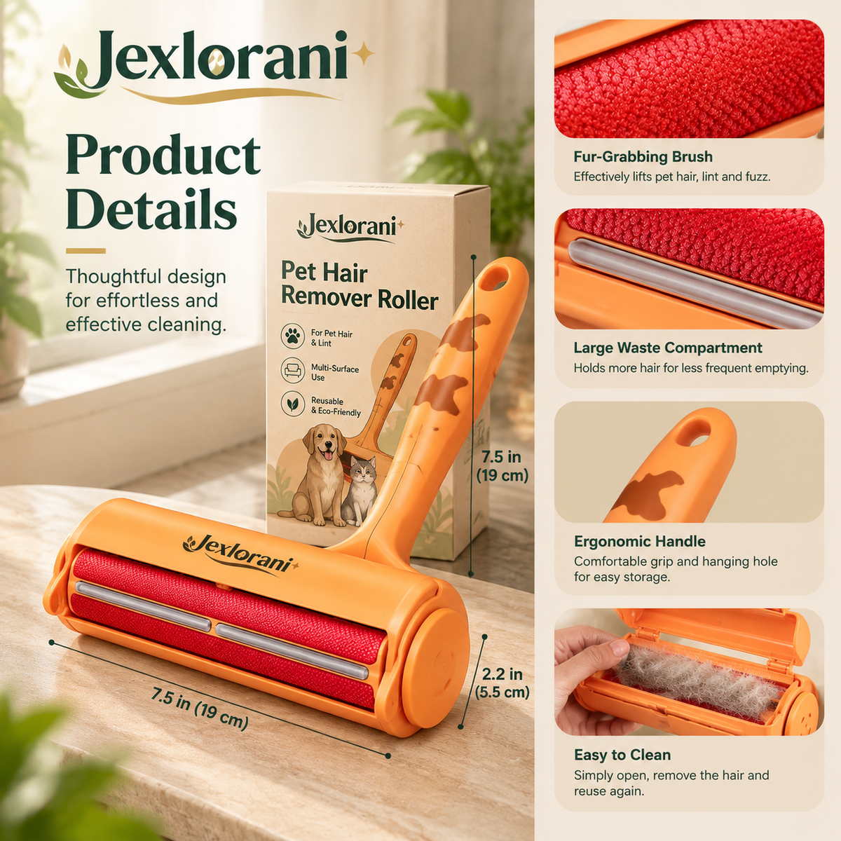 Jexlorani® Reusable Fabric Lint Cleaning Roller