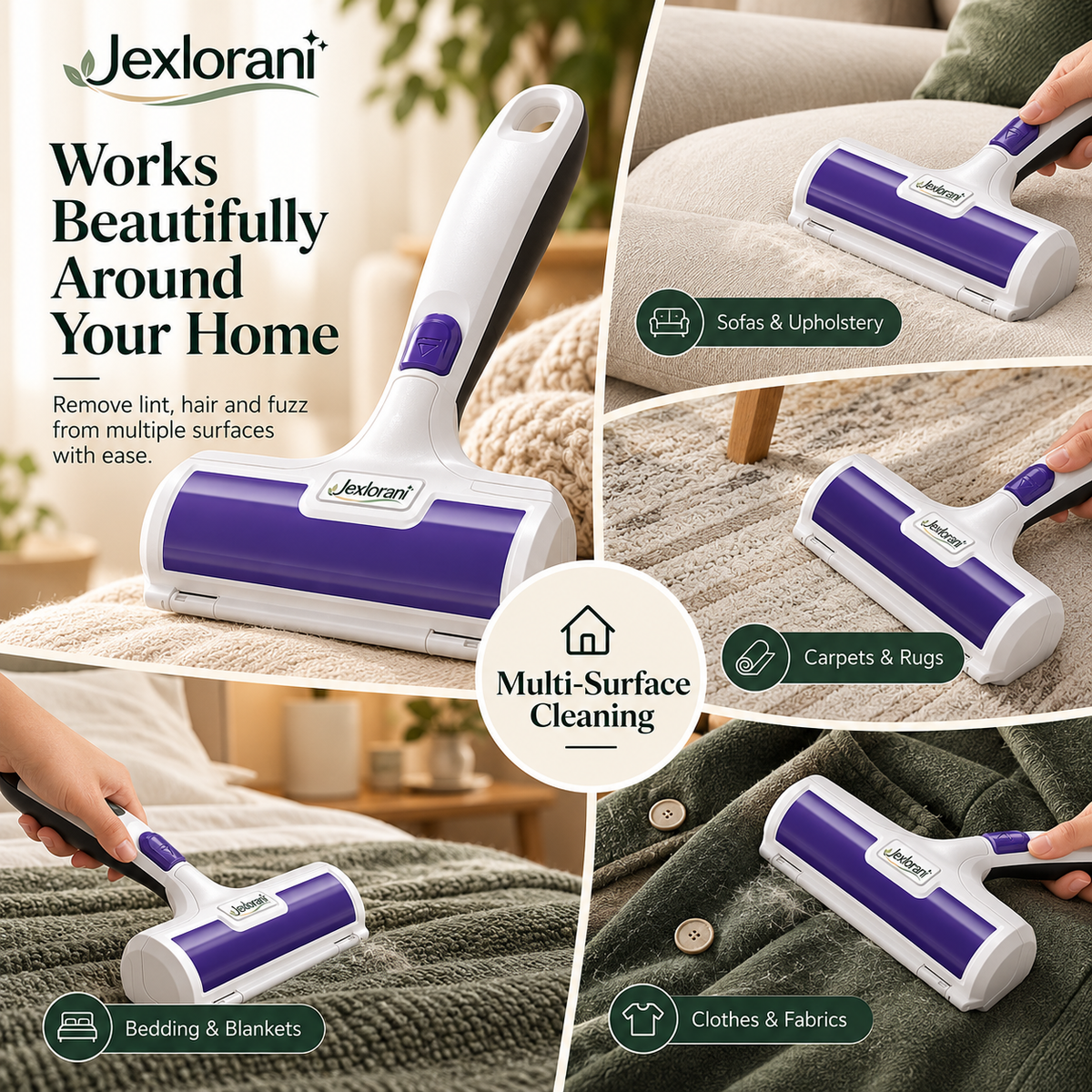Jexlorani® Wide Lint & Hair Remover