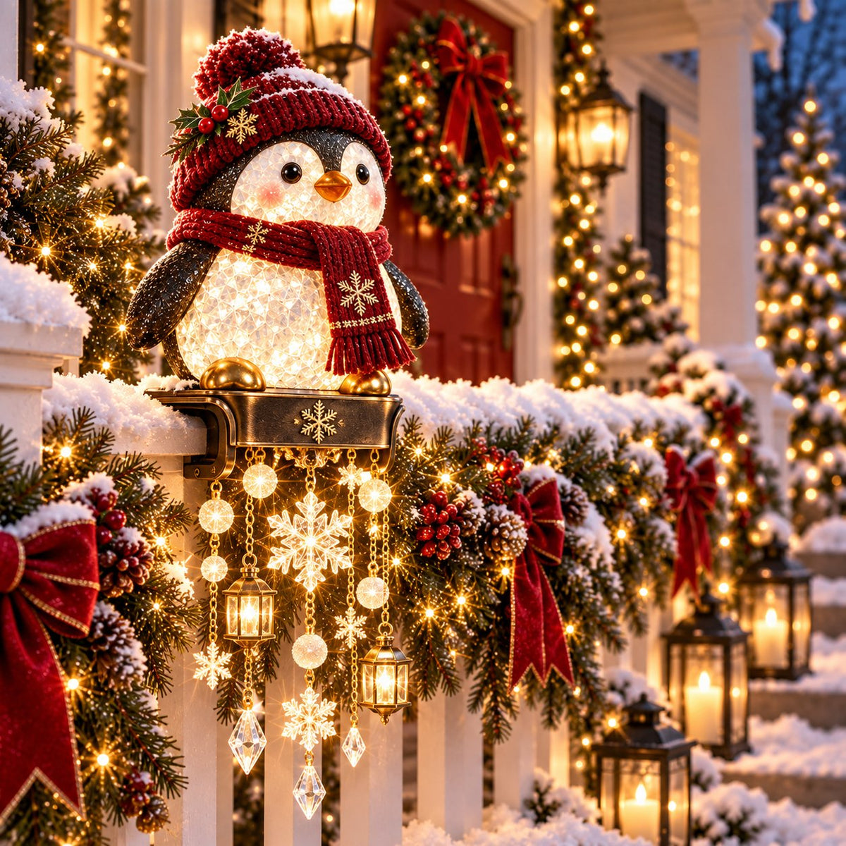 Jexlorani® Christmas Porch Railing Lights