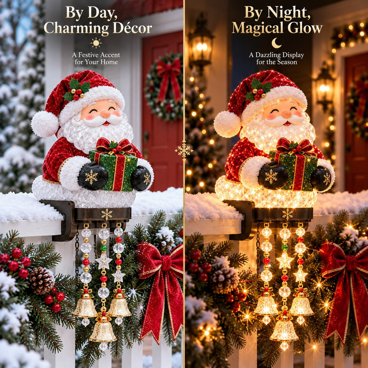 Jexlorani® Christmas Porch Railing Lights