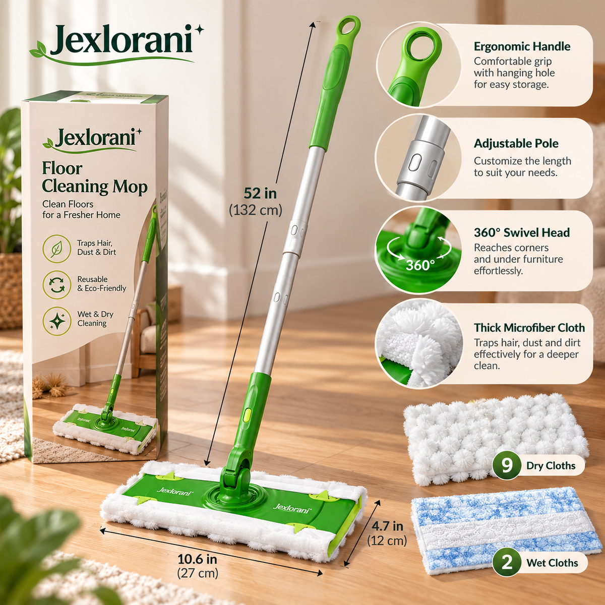 Jexlorani® 360° Multi-Purpose Floor Cleaning Mop