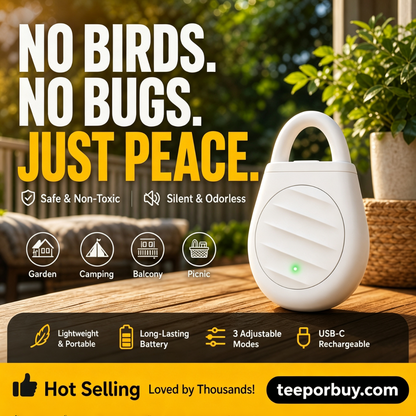 ✅ Jexlorani® Portable Ultrasonic Bird Repellent Keychain