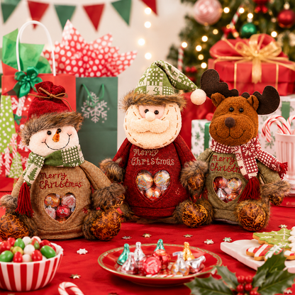 🎉🎅 Jexlorani® Heart-Window Christmas Treat Pockets with Zipper🎁
