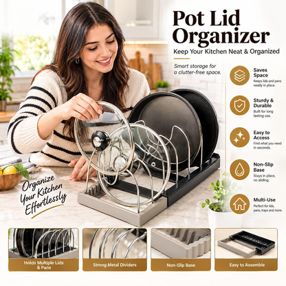 Jexlorani® Expandable Pot Lid Organizer