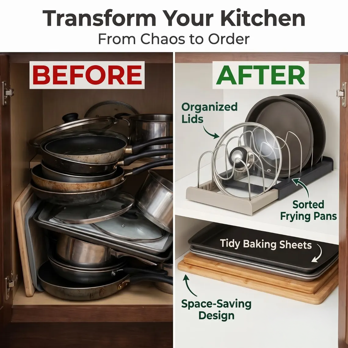 Jexlorani® Expandable Pot Lid Organizer