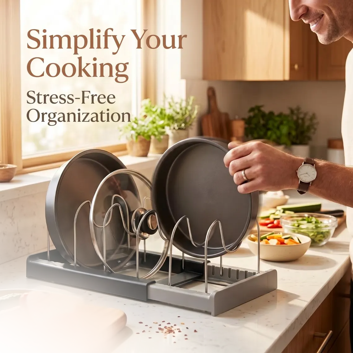 Jexlorani® Expandable Pot Lid Organizer