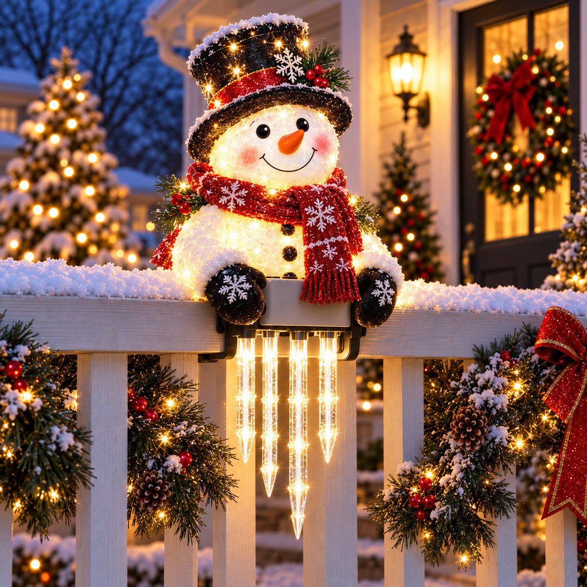 Jexlorani® Christmas Porch Railing Lights