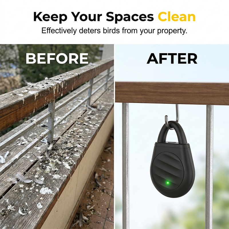 ✅ Jexlorani® Portable Ultrasonic Bird Repellent Keychain